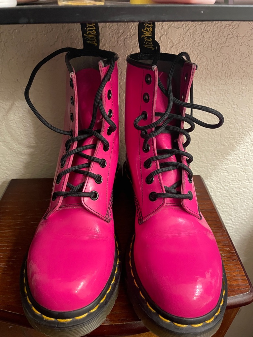 Dr. Martens Hot Pink Lace-Up Combat Boots